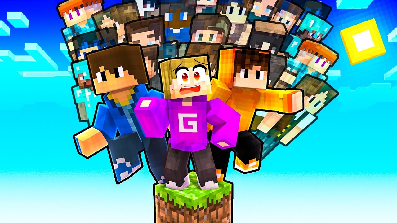 100 SPELERS OVERLEVEN Op 1 BLOK In Minecraft!