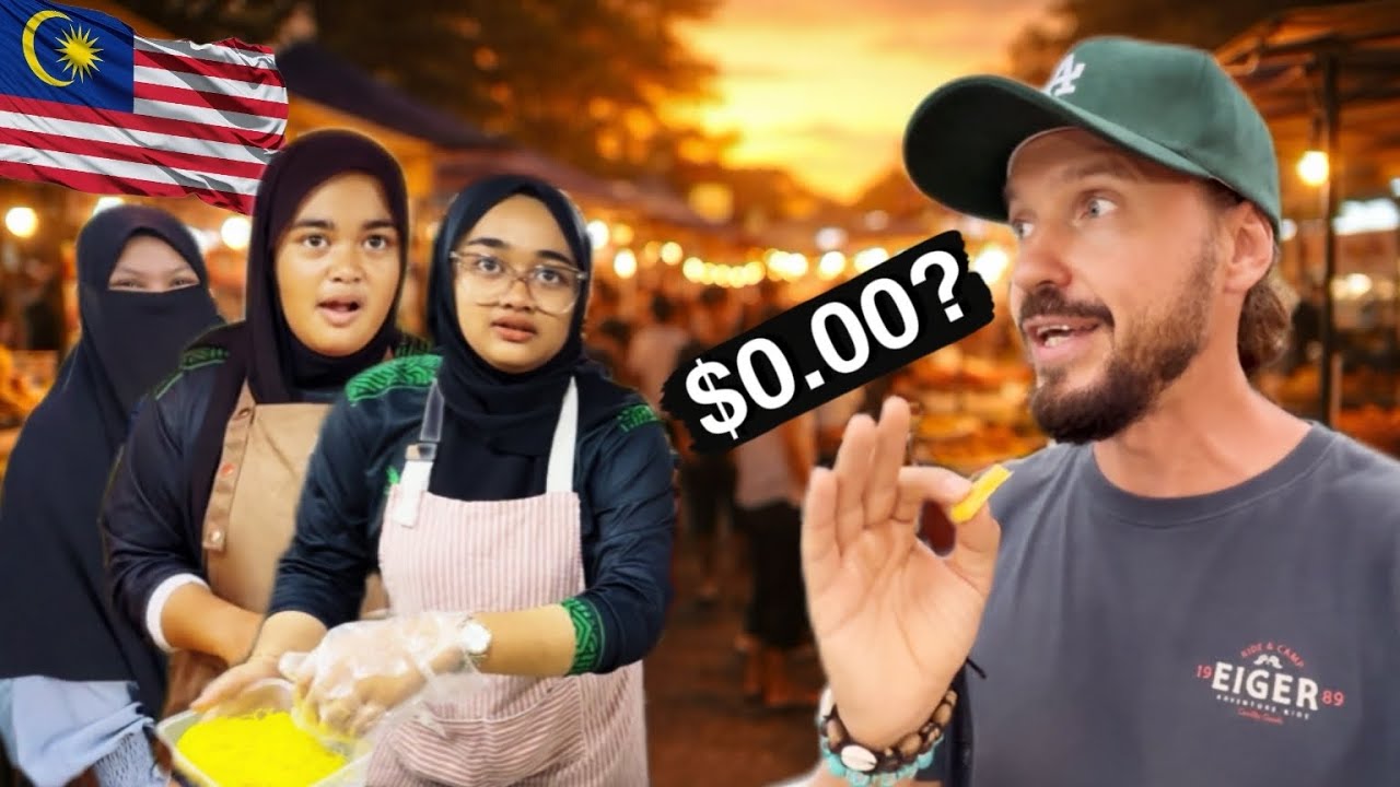 BULE получает еду за 0,00 доллара на ночном рынке Лангкави 🇲🇾