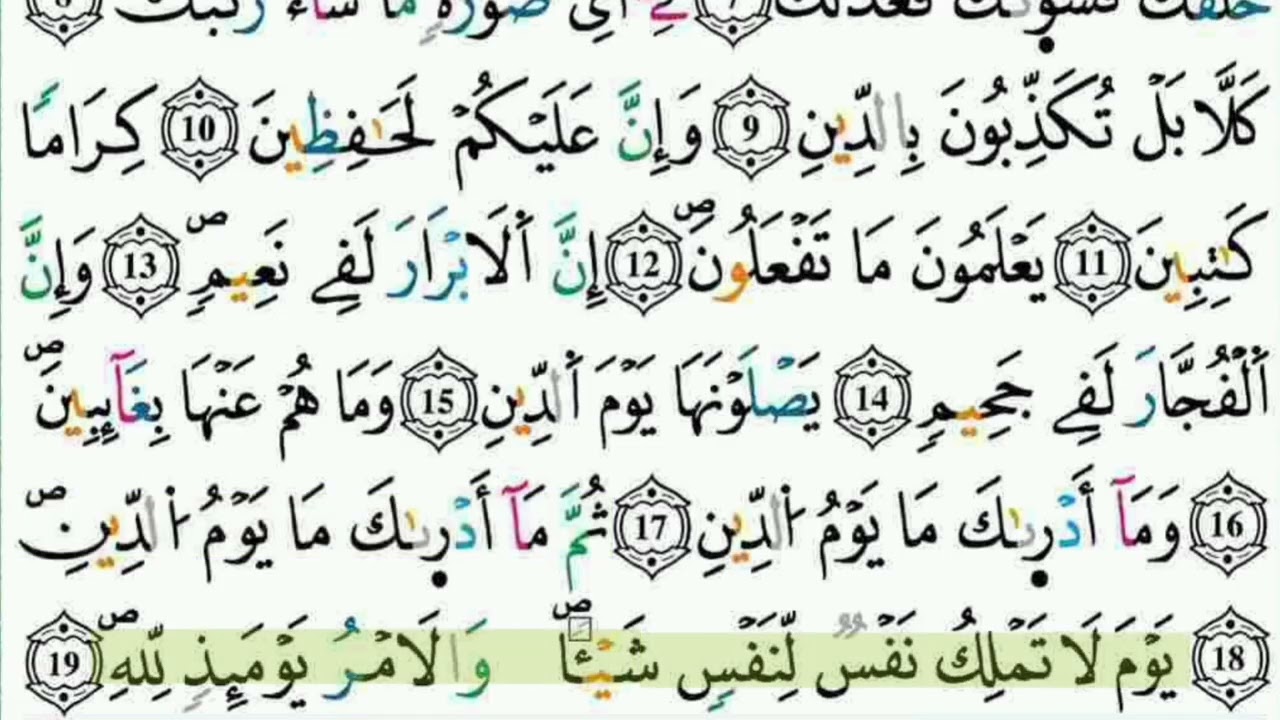 سورة الانفطار || مكررة 4 مرات || برواية ورش للشيخ الحصري