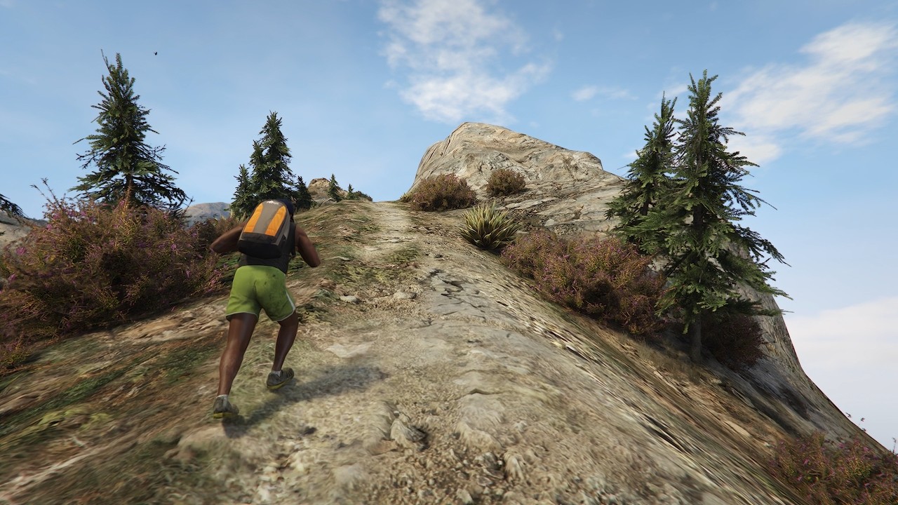 GTA V Enhanced | Silent Stroll Mount Chiliad Hike (No HUD, Max Graphics)