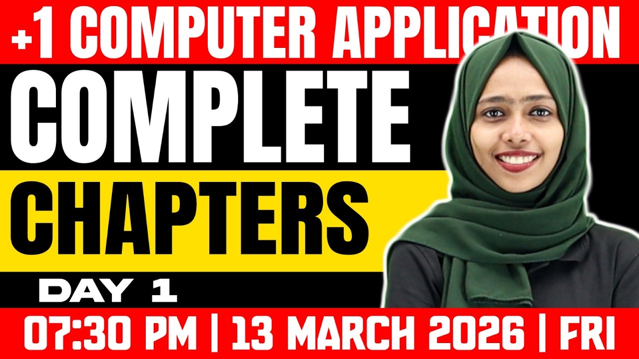 Plus One Public Exam | Computer Application | Complete Chapters | Day 1 |  Exam Winner