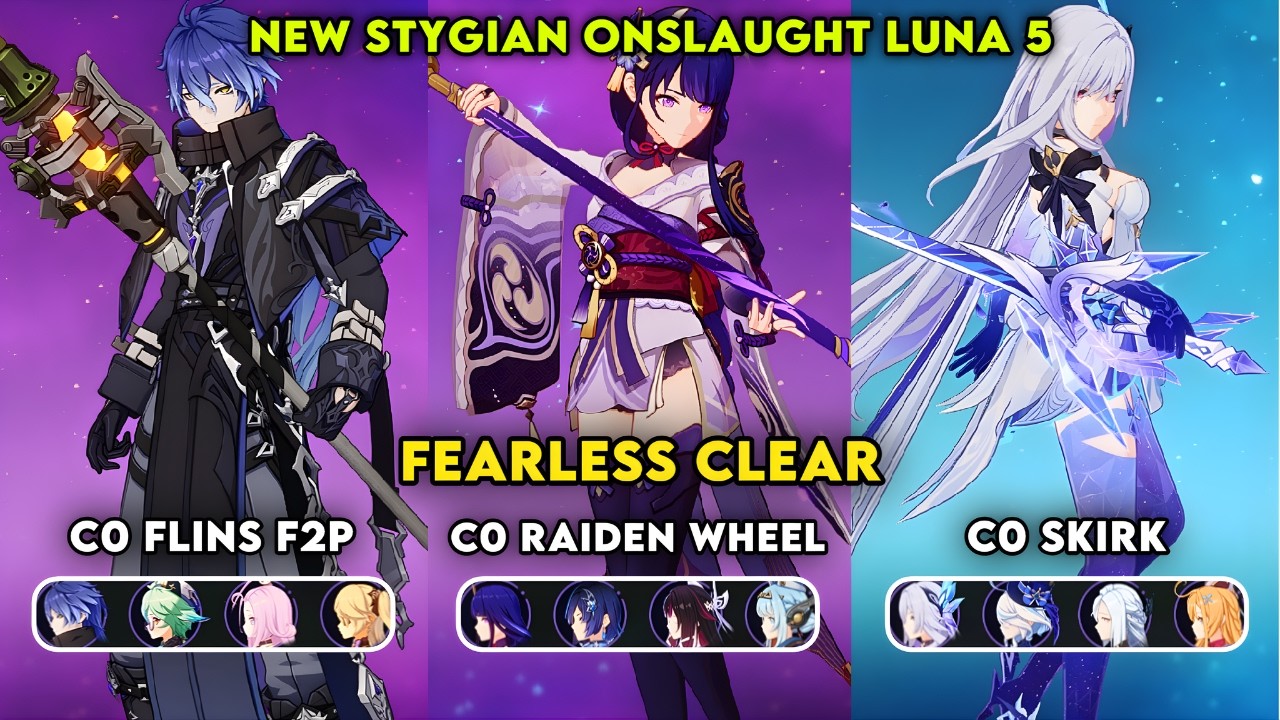 NEW Stygian Onslaught 6.4 Fearless Difficulty | C0 Flins - C0 Raiden - C0 Skirk | Genshin Impact
