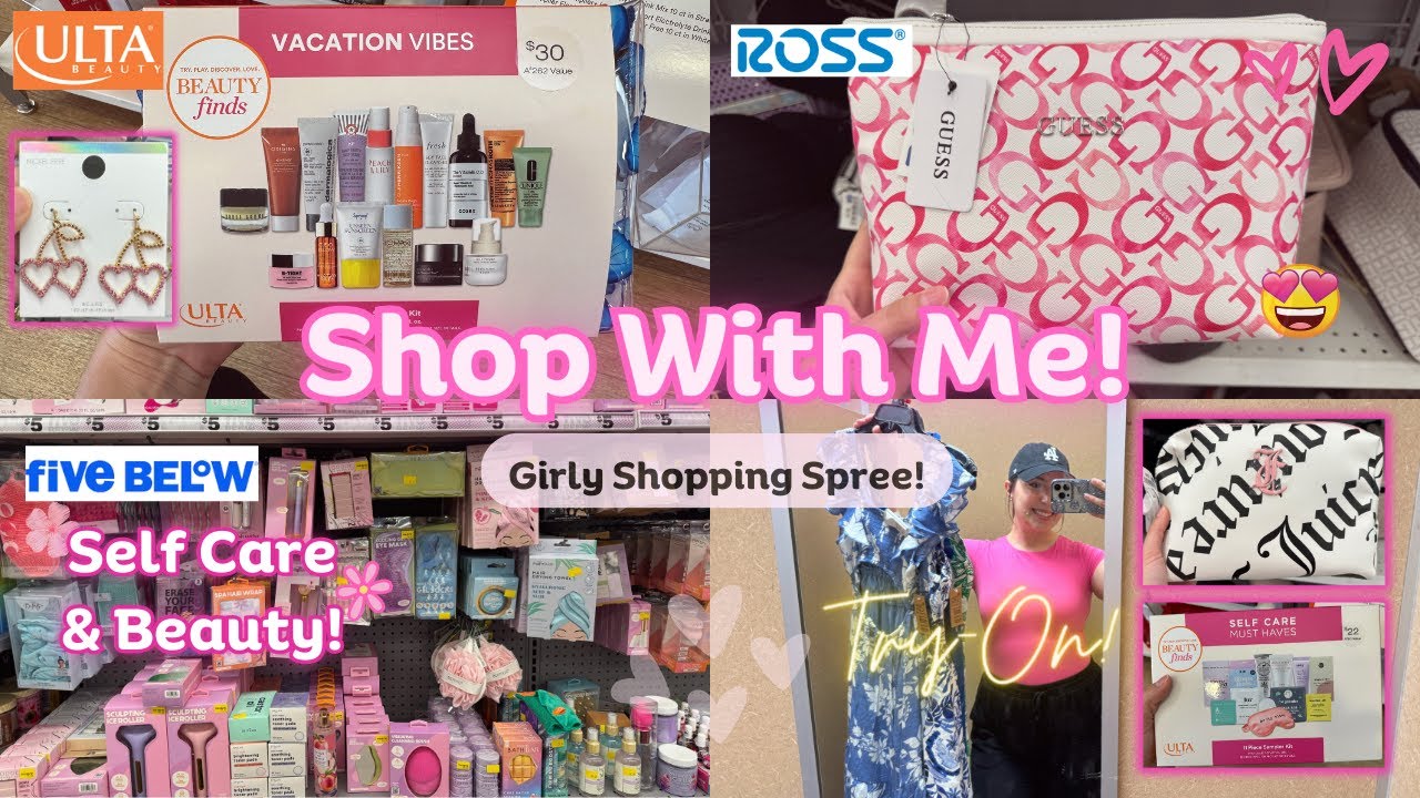 SHOP WITH ME 🛍️ Ulta, Ross, Five Below & Dollar Tree! ✨ Girly Shopping Spree 💖