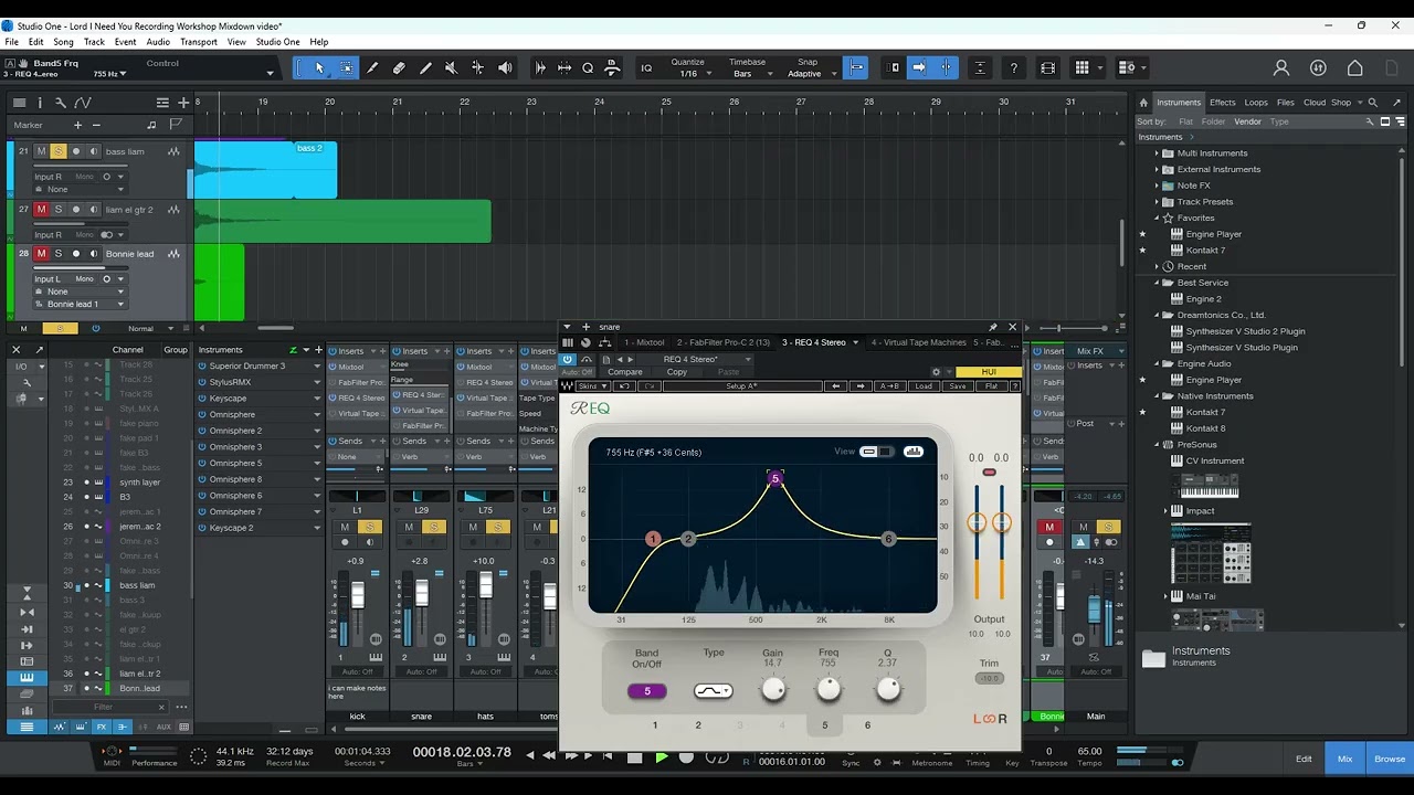 Building an Audio Mix, Part 7, More EQ etc