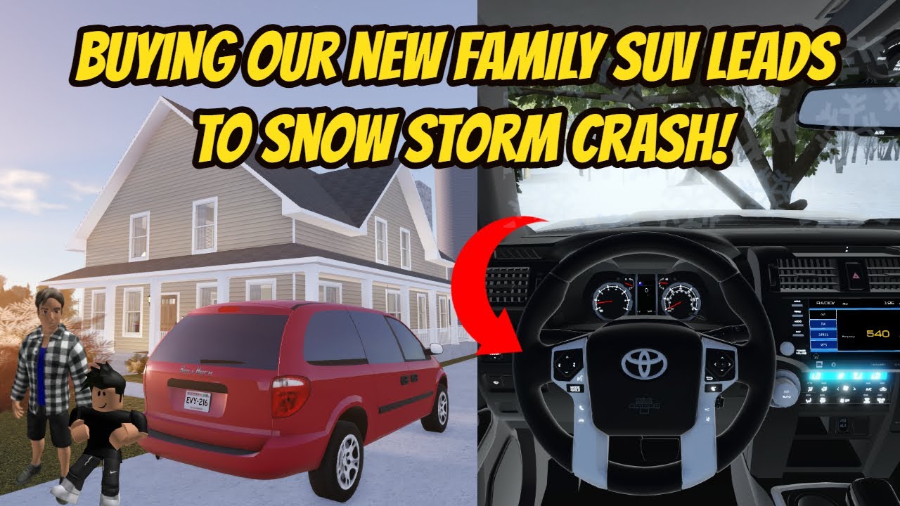 Roblox Roleplay - Realistic NEW Family SUV Shopping SNOW STORM CRASH Central Kansas