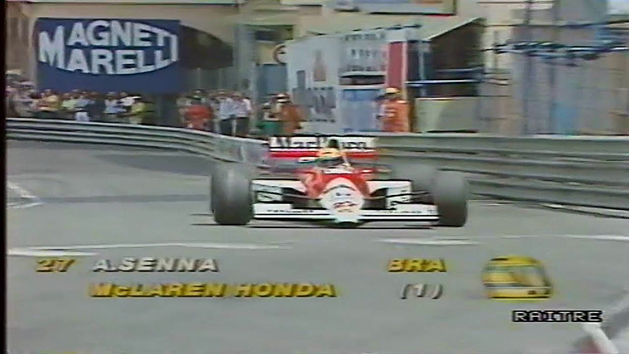 GP Monaco 1990 qualifiche Ayrton Senna Alain Prost Ferrari Nelson Piquet Mario Poltronieri RAI