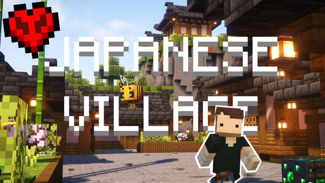 I Built a MASSIVE Japanese Village in Hardcore Minecraft