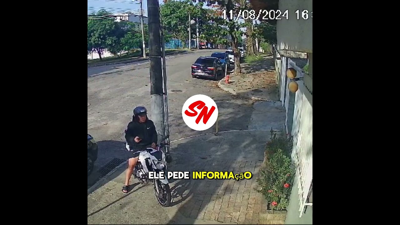[V&Iacute;DEO] Motoqueiro assalta dupla de jovens moradoras do Jardim Sulacap #jardimsulacap #noticias