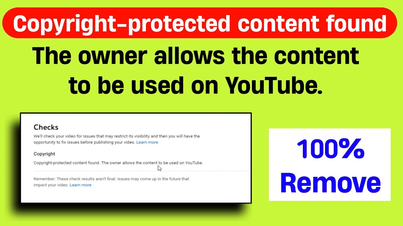 Copyright Protected Content Found Go To Check? | Copyright Problem in Youtube
