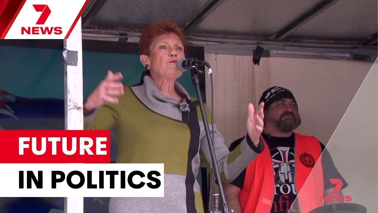 The One Nation leader joins anti-immigration protesters | 7NEWS