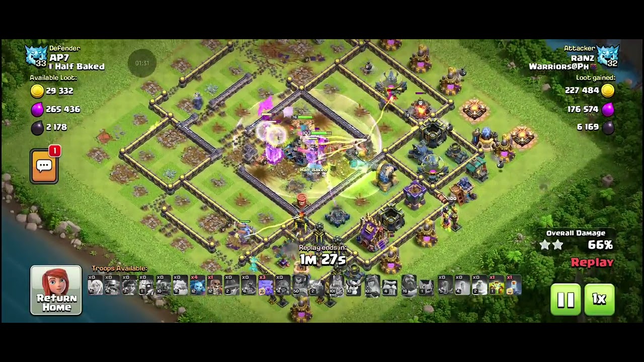 Clash of Clan Fireball + thrower attack in th18