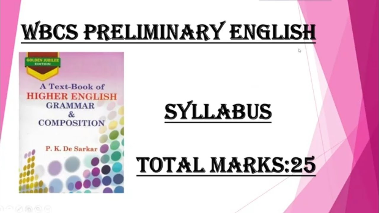 WBCS Preliminary English Syllabus