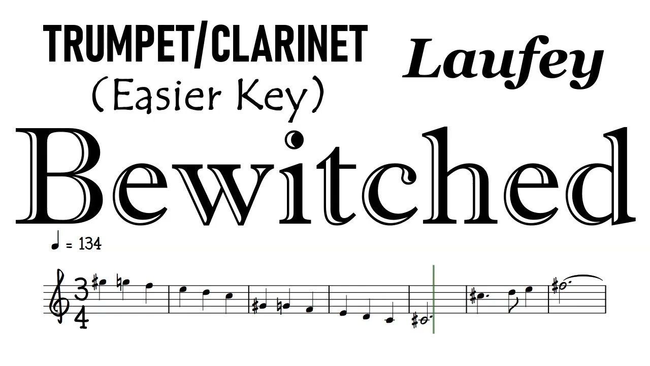 BEWITCHED Laufey Trumpet Clarinet Easier Key Sheet Music Backing Track Partitura