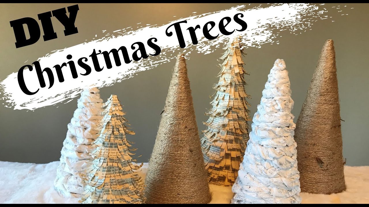 DIY CHRISTMAS TREE CONES/TABLE TOP DECOR/FARMHOUSE INSPIRED