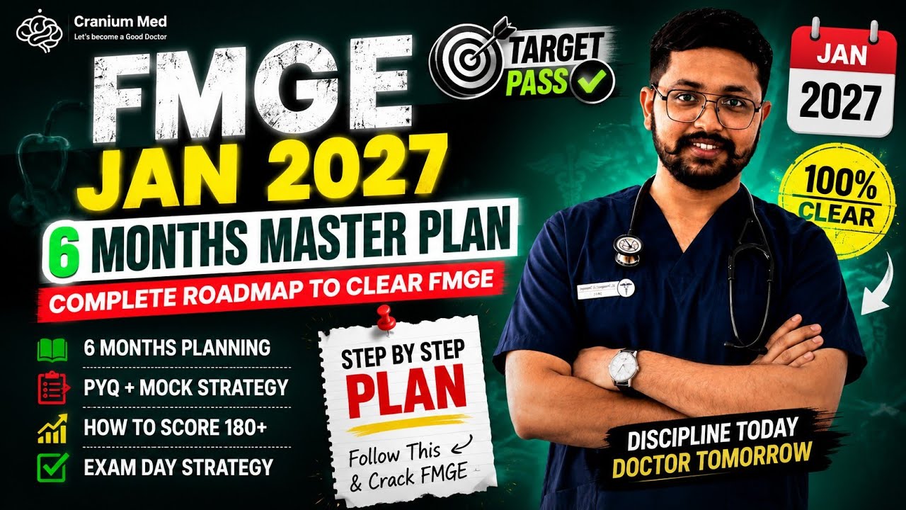 FMGE Jan 2027 Complete 6 Month Master Plan 🔥 | How to Score 200+ | PYQ + Mock Strategy | Pass FMGE 