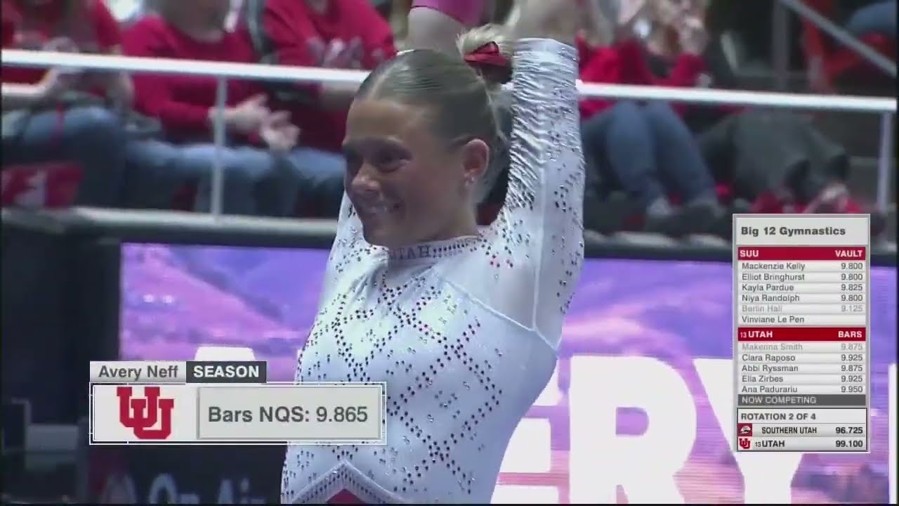 Utah's Avery Neff with a 9.950 on Bars vs. Southern Utah | 2026 Big 12 Gymnastics