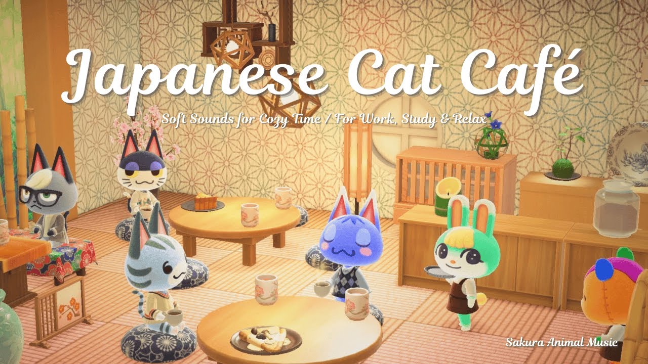 【あつ森BGM】猫に人気の和カフェ｜Japanese Cat Café｜やさしいピアノBGM｜作業・勉強・リラックス