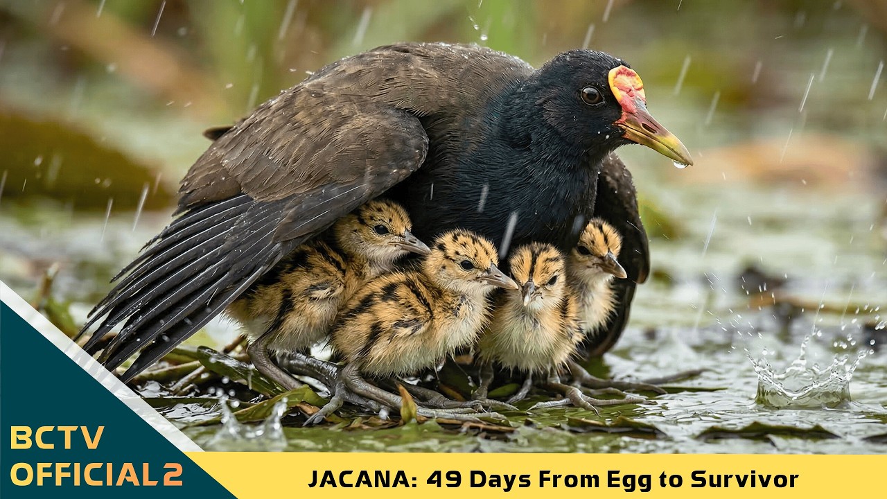 49 Days From Egg To Survivor: When The Jacana Father Bird Becomes The Safest Home For His Chicks