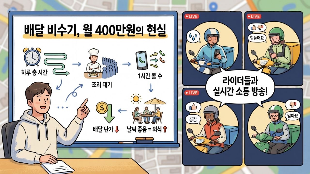 비수기) 월 400만원이 현실적으로 가능한지, 현직 라이더들의 토론 이야기