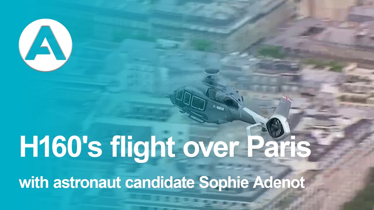 H160's flight over Paris with astronaut candidate Sophie Adenot