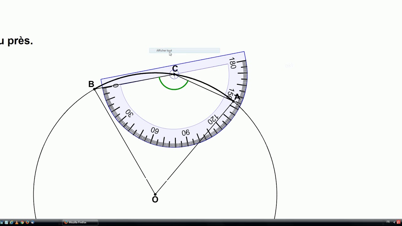 Angles et cercle. Angle au centre. Angle inscrit.