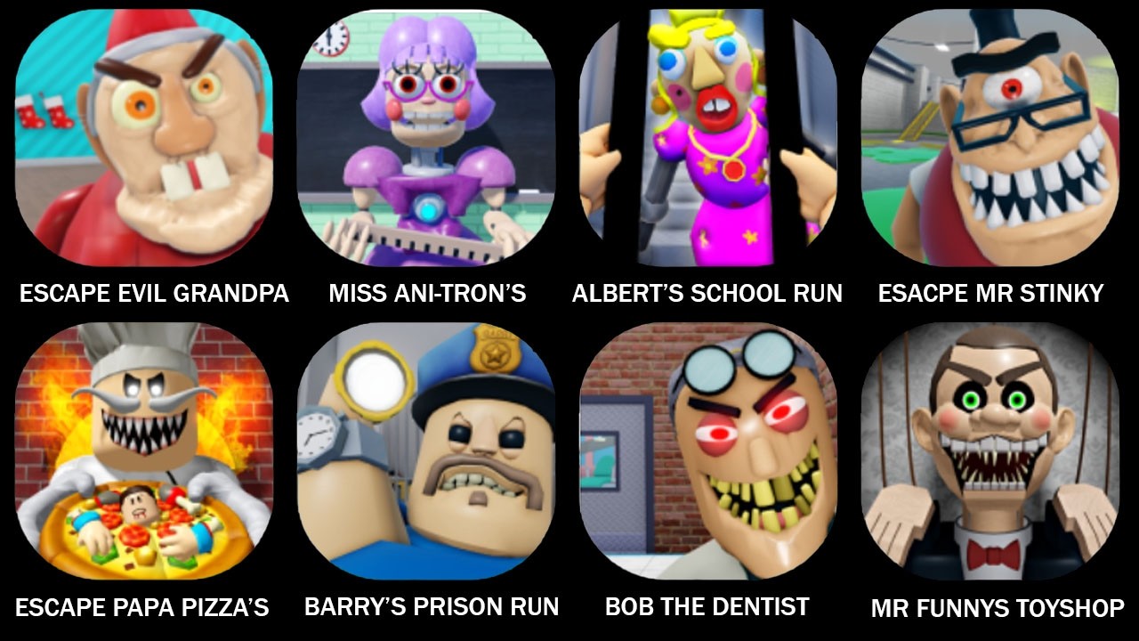 ESCAPE EVIL GRANDPA! (OBBY), ESCAPE MISS ANI-TRON'S DETENTION!, ESCAPE ALBERT'S SCHOOL RUN!