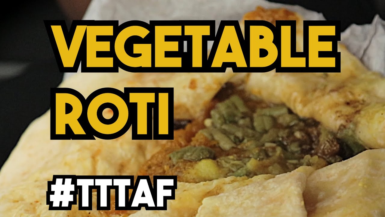 Vegetable Roti in Trinidad with Diahann at Sheila's Roti Shop, Tunapuna #TTTAF
