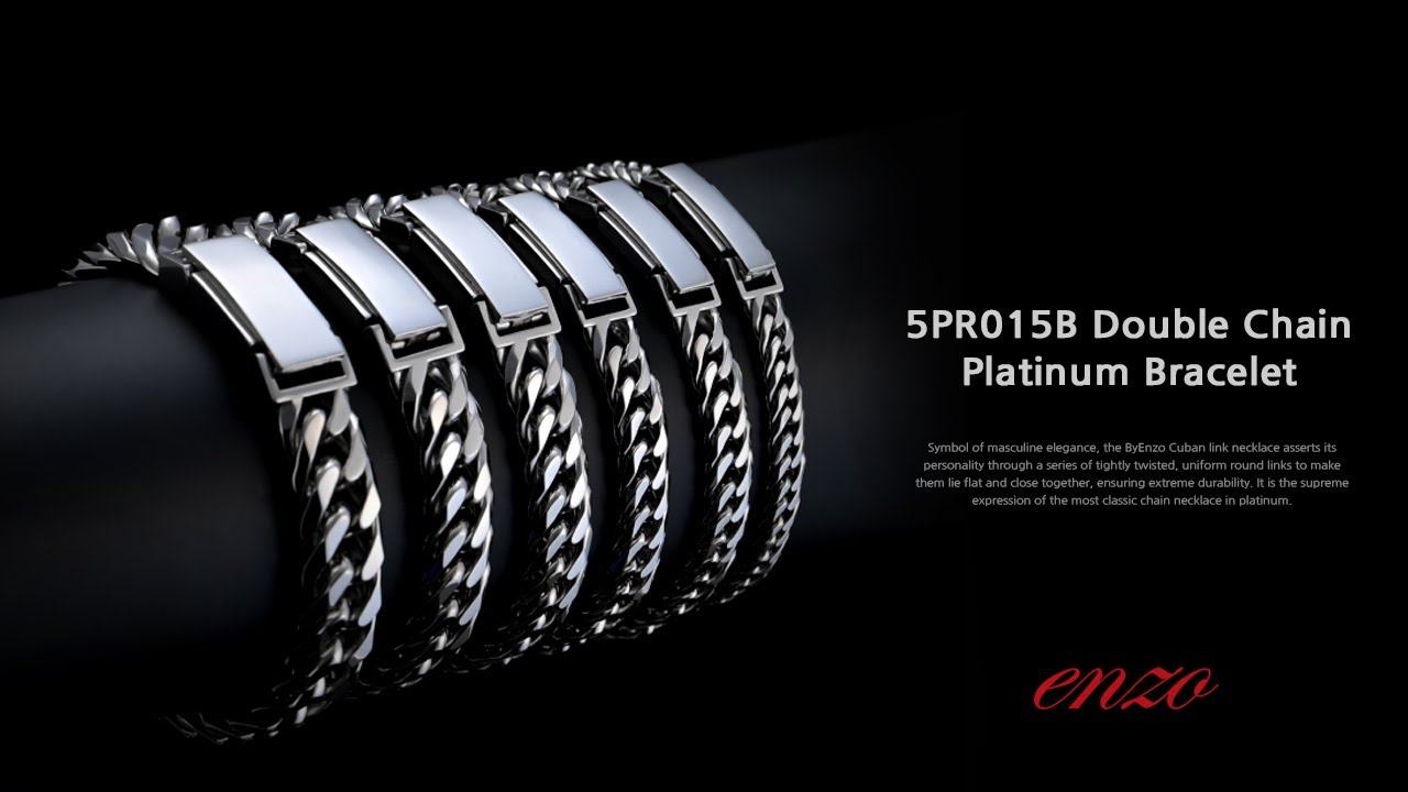 더블 체인 백금팔찌 엔조 5PR015B │ Double Chain Platinum Bracelet