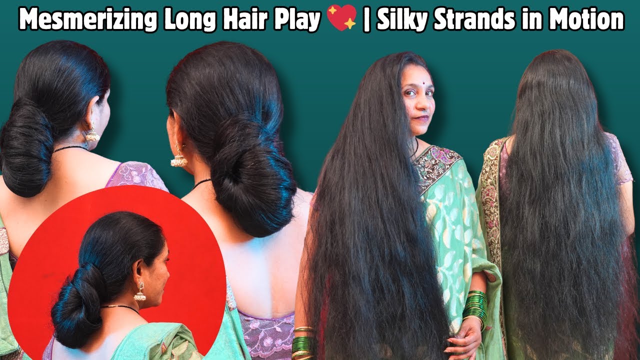 🌿 Elegant Long Hair Play 🌸 | Solo Beauty with Flowing Locks✨#longhair #hair #hairplay