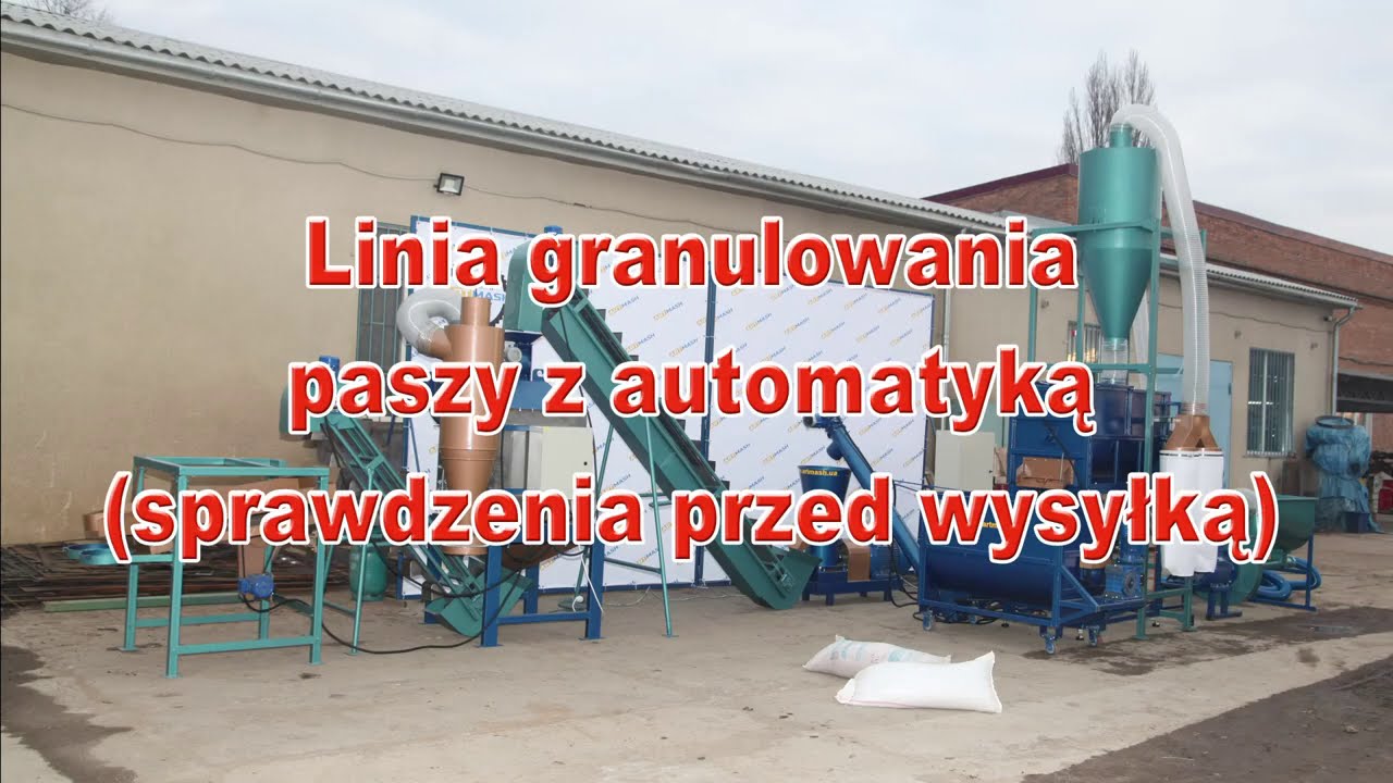 Linia granulowania paszy z automatyką [sprawdzenia przed wysyłką]