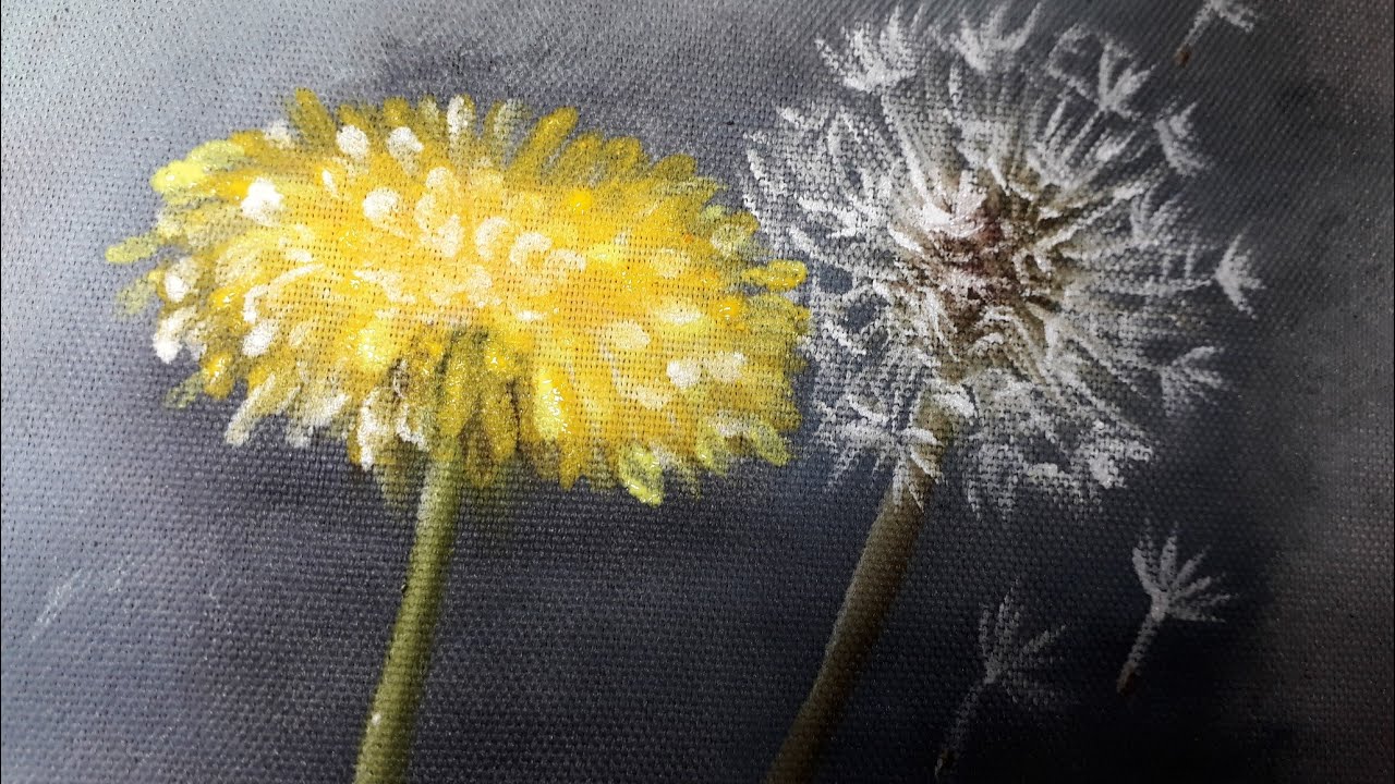pintura em tecido, dente de leão