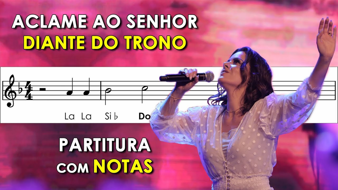 Aclame ao Senhor | Partitura com Notas para Flauta Doce, Violino + Playback