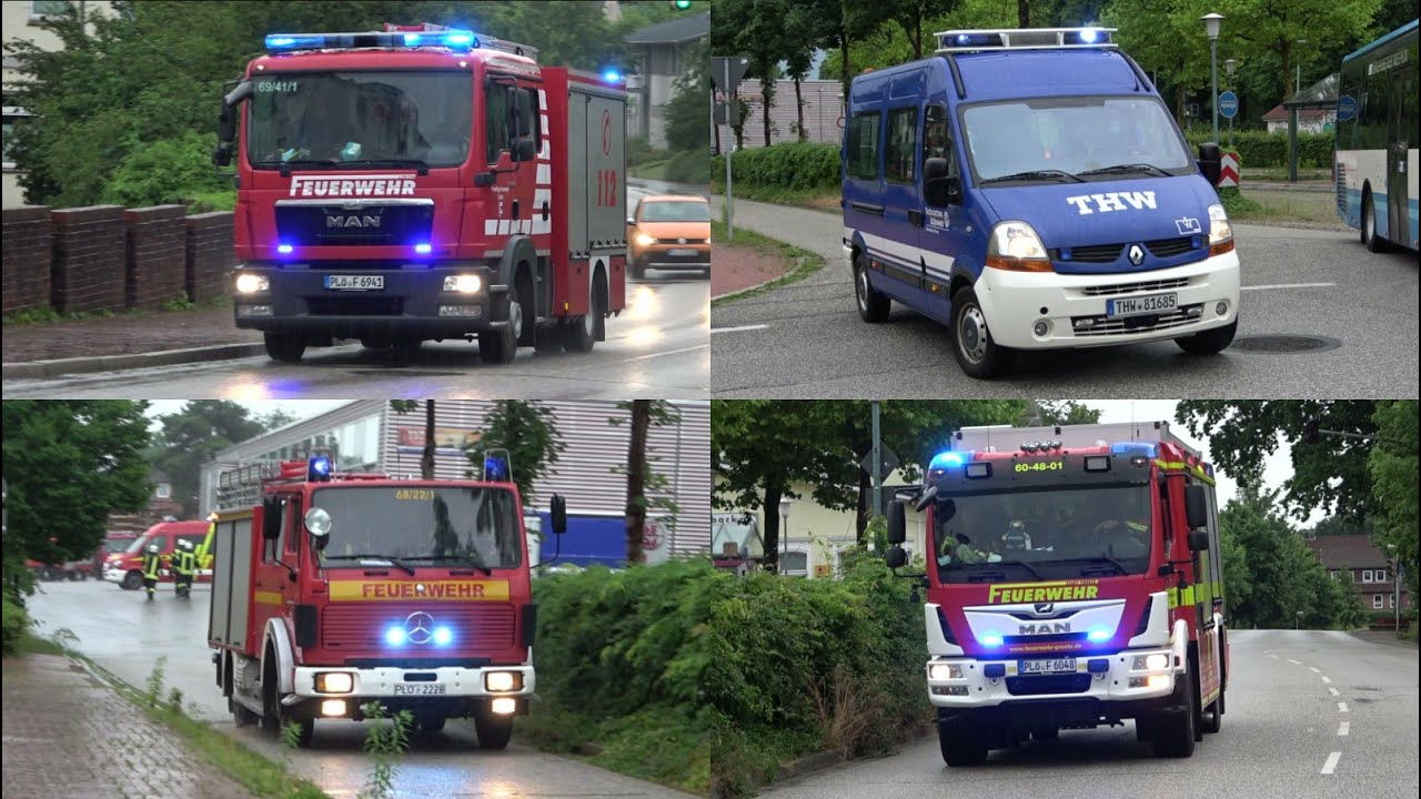 Extremes Unwetter über Preetz | FF Preetz + Freiwillige Feuerwehren Amt Preetz-Land + THW