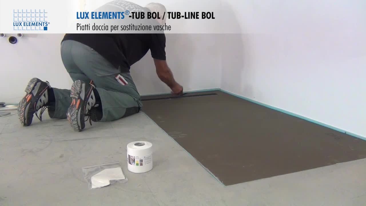 Montaggio LUX ELEMENTS: piatti doccia a filo pavimento TUB-BOL in sostituzione delle vasche da bagno
