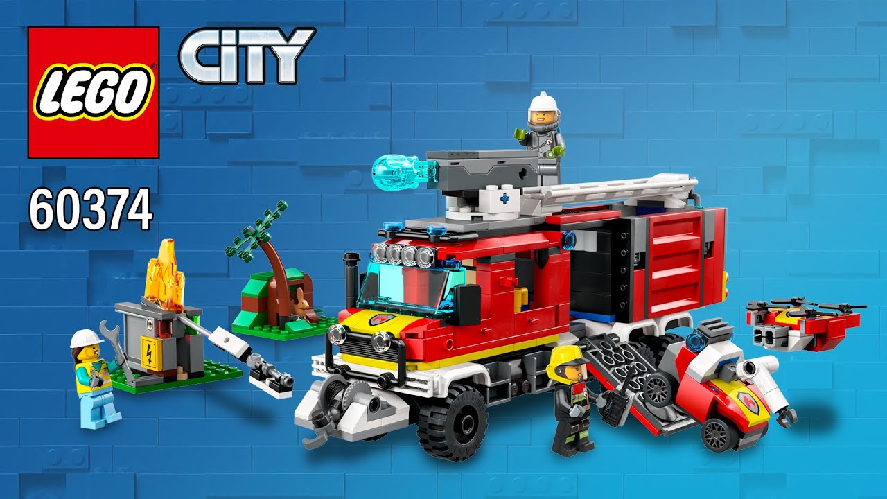 LEGO® City Fire Command Truck (60374)[502 pcs] Step-by-Step Building Instructions 