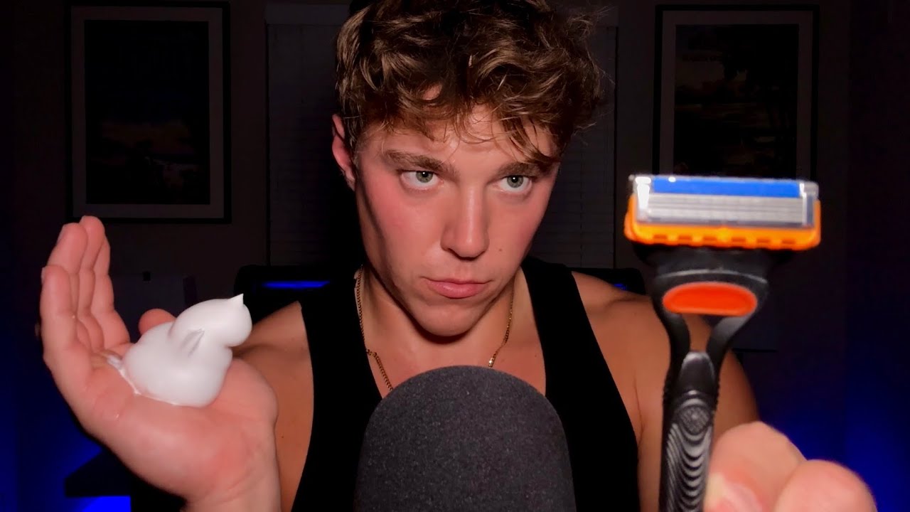 ASMR shaving your face 🪒 (male personal attention💆‍♂️)