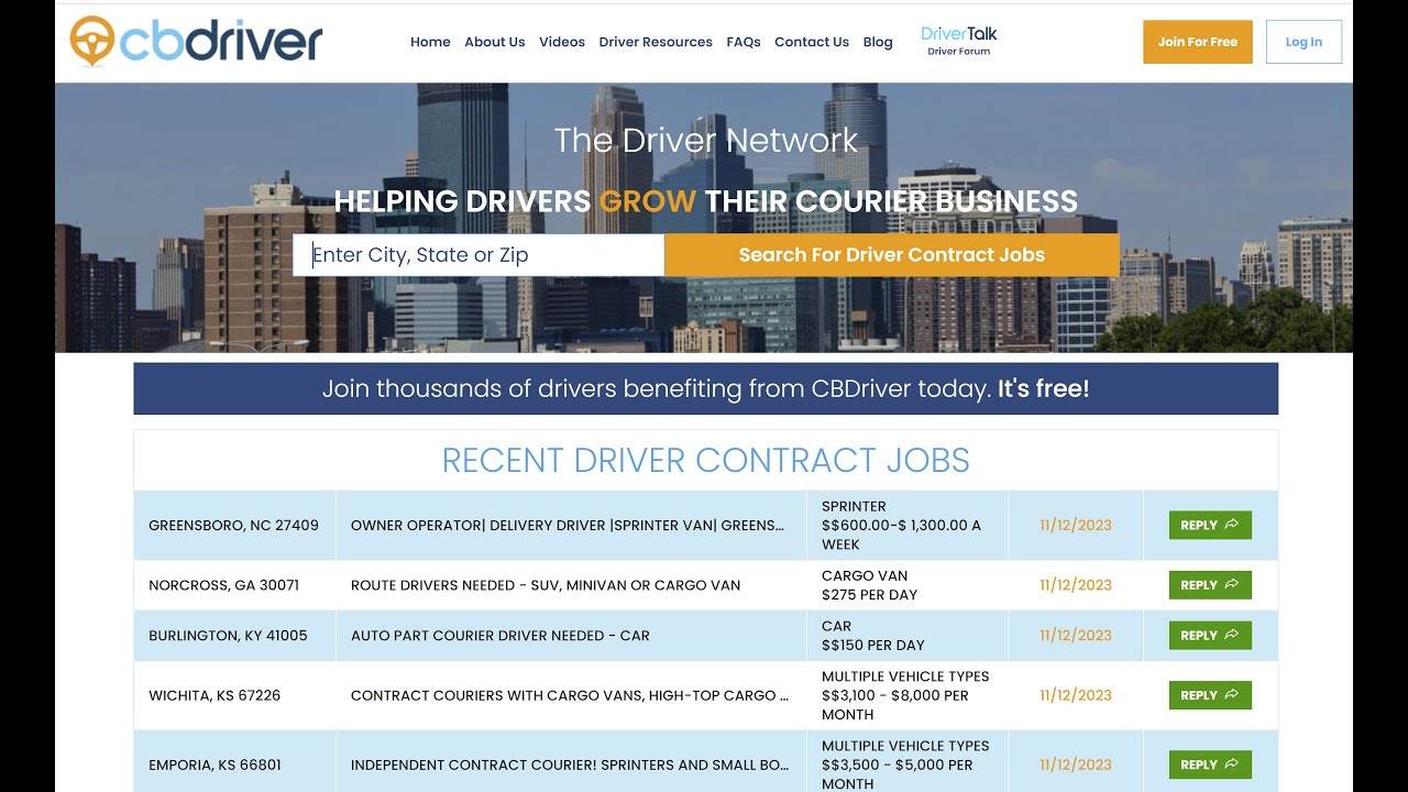 New Driving Contracts!! - CBDriver.com - Driver Contract Job Opportunities / Routes