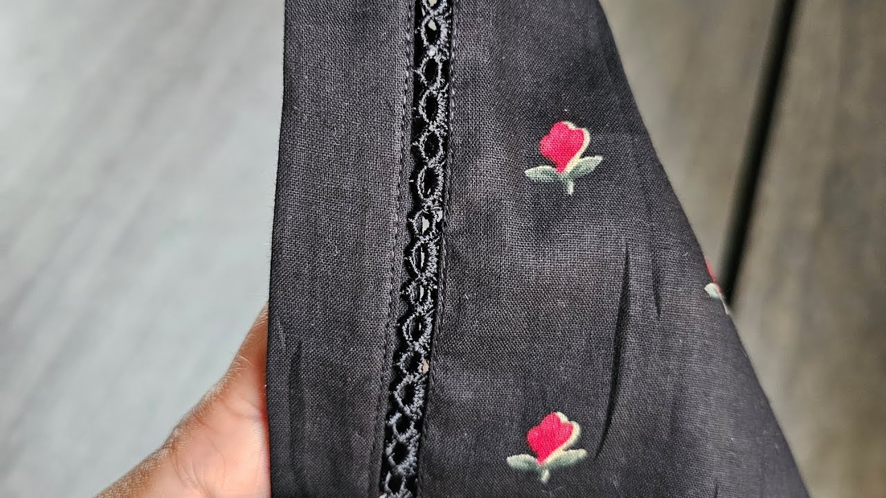 Sleeves design with thread lace #stitching #butique #ideas 
