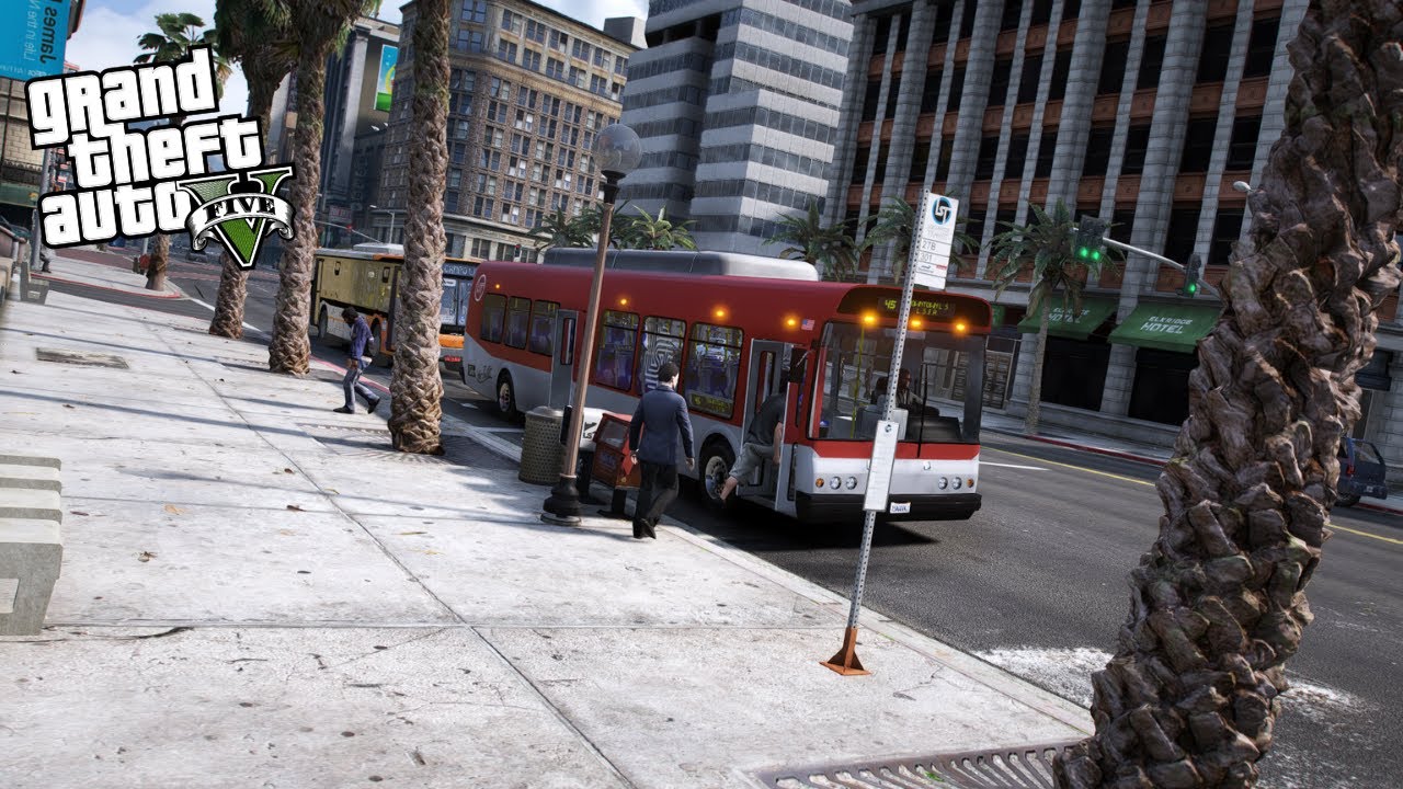 TRABALHANDO DE ONIBUS DO DIA A NOITE - GTA V BusVlog