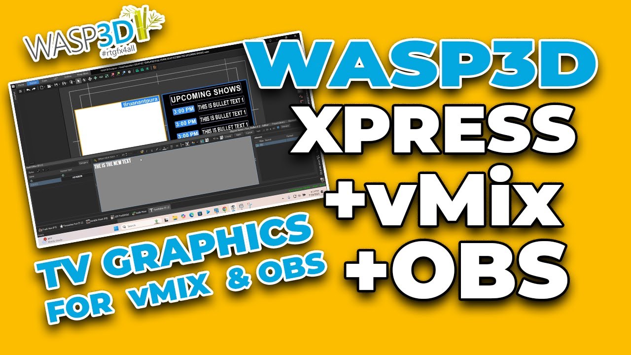 Wasp3D XPRESS + vMix + OBS = TV-Style Live Graphics! (Full Setup Guide)