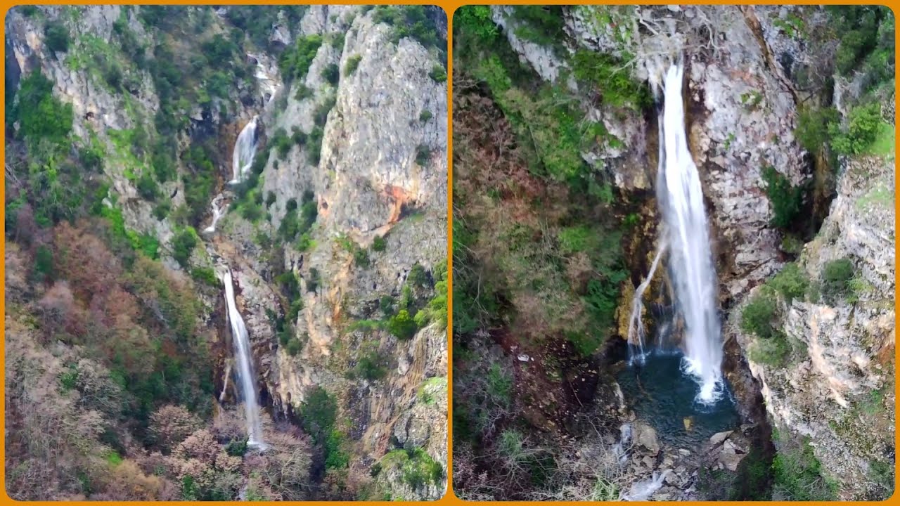 ΚΑΤΑΡΡΑΚΤΗΣ - ΦΑΡΑΓΓΙ ΣΑΡΠΑΤΑ, ΣΥΚΙΑ ΗΜΑΘΙΑΣ (DRONE). SARPATA FALLS, IMATHIA, GREECE