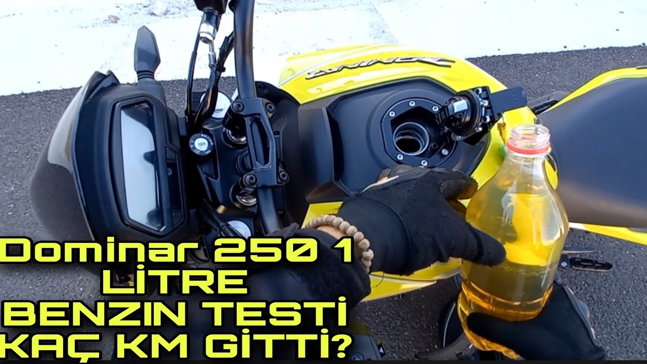 DOMİNAR 250 1 LİTRE BENZİN TESTİ // KAÇ KM GİTTİ ? YAKIT TÜKETİMİ NASIL ?// Motovlog