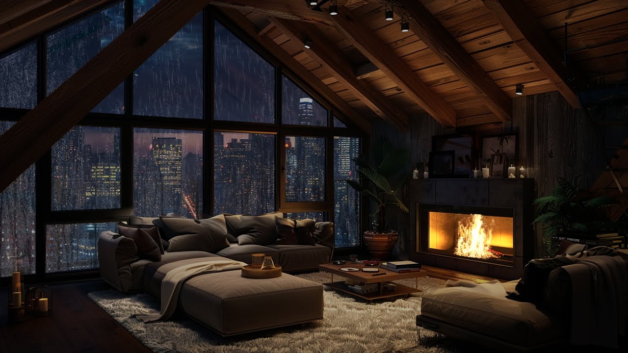 Crackling Fire & Rain Sounds | A Quiet Night Sanctuary for Rest, Calm, and Inner Peace