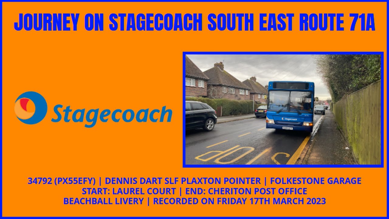 Journey on Stagecoach South East Route 71A Dennis Dart SLF Plaxton Pointer | 34792 (PX55EFY)