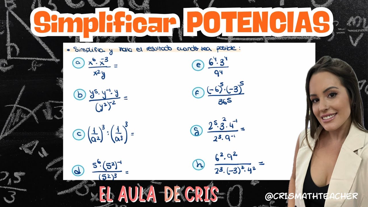 Cómo simplificar potencias | Exponentes negativos y propiedades paso a paso