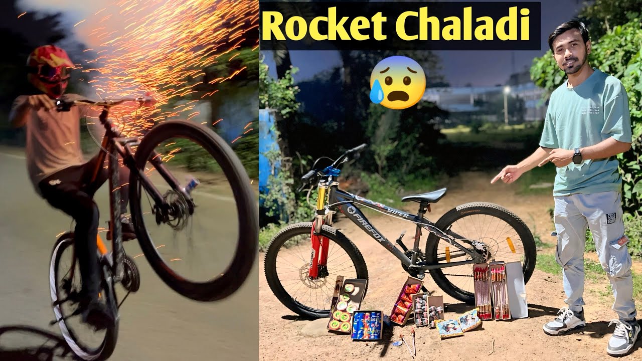 Cycle se rocket chaladi diwali par 😲 or police aa gai