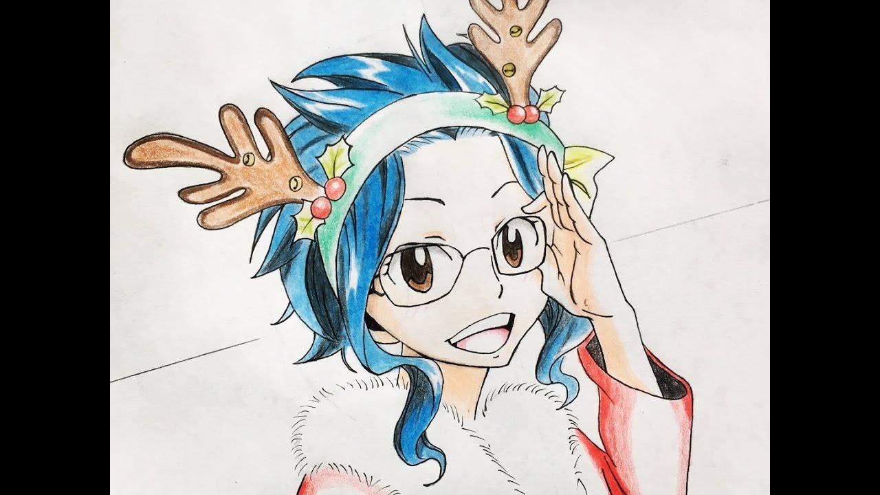 How to draw Levy McGarden (fairy tail) christmas series