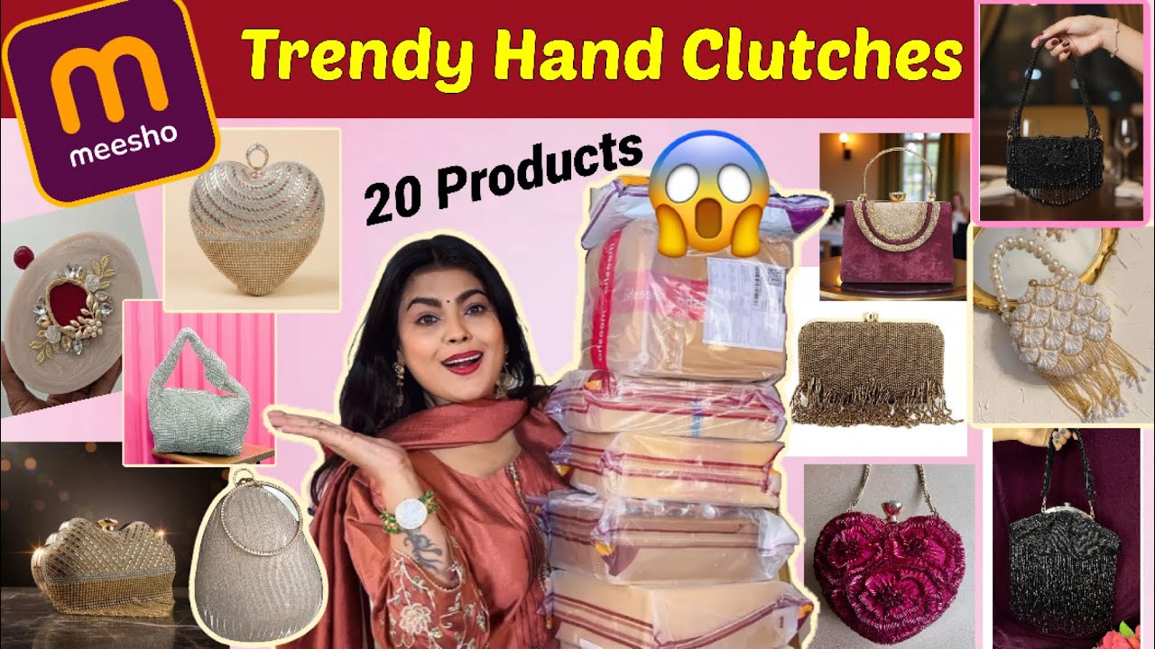 Meesho Finds 💕🛍️ Trendy & Classy Hand CLUTCHES For Festive, Weddings and parties 🎉 Must Buy 