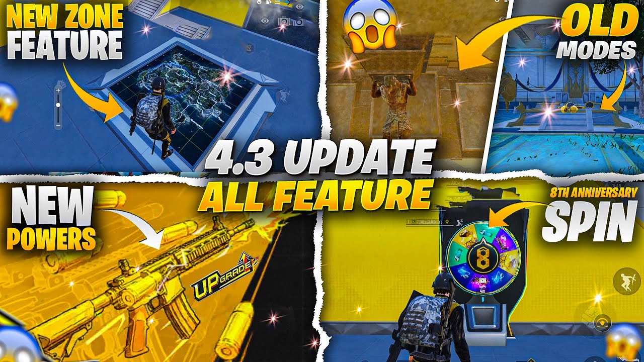 4.3 Update All New Features | 8th Anniversary Spin & Rewards | New Powers | PUBGM