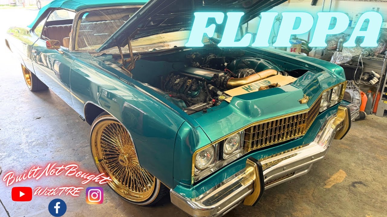 LS Swap 73 Donk On GOLD DAYTONS HEAVY HORSEPOWER #builtnotboughtwithtre #lsswap #donk #projectcars